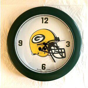 1995 Green Bay Packers Bulova Wall Clock NFL Football Round 11.5" Analog New Box